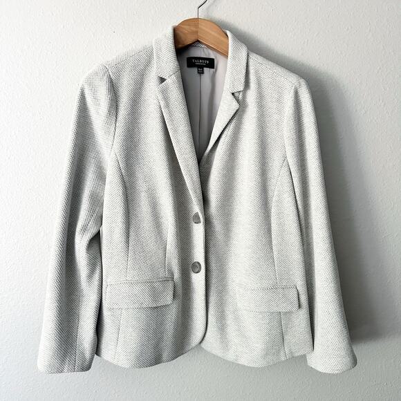 Talbots Aberdeen Knit Blazer Gray Heather Twill Jacket Women's Size 18wp - Picture 3 of 16